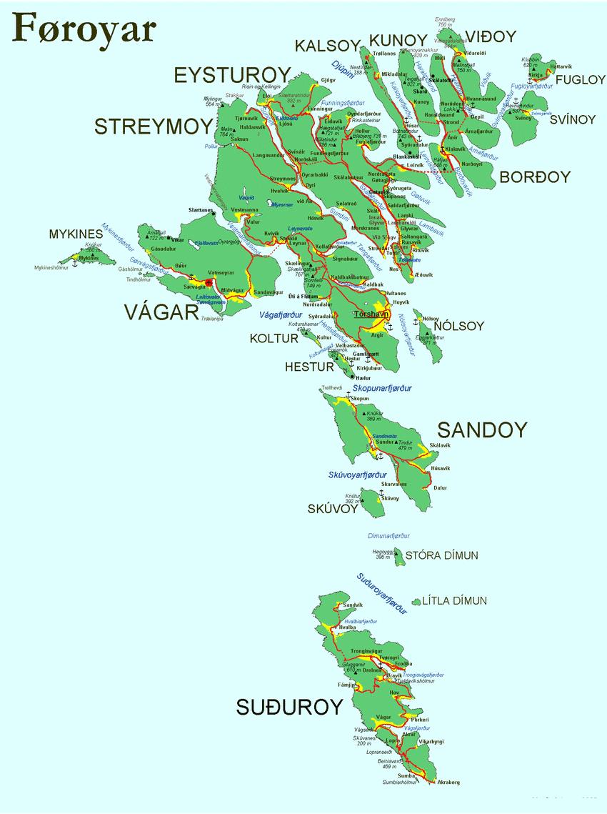 politique carte du iles feroe
